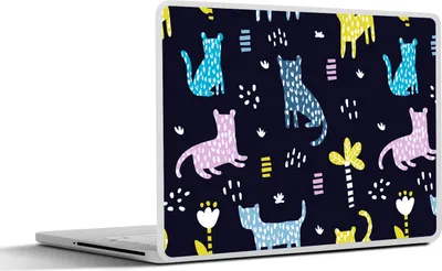 Produktbild von MuchoWow® Laptop Aufkleber Sticker Cover Design - Dschungel - Leopard - Tiere 30x22 cm - Laptop-Sticker