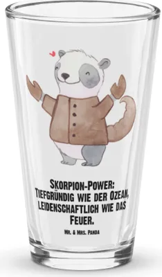 Produktbild von Mr. & Mrs. Panda Cocktailglas Skorpion Astrologie - Transparent - Geschenk, Tumbler, Tierkreiszeichen, Geburtstagsgeschenk, Bierglas, Glas, Sternzeichen, Trinkglas