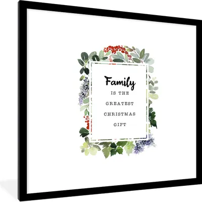 Produktbild von MuchoWow® Gerahmtes Poster Weihnachten - Zitat - Familie 40x40 cm - Poster mit Schwarzem Bilderrahmen Wandposter Rahmen Foto Bilder - Poster - Plakat im Rahmen