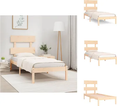 Zdjęcie produktu dla vidaXL Łóżko z litego drewna 90x200 cm - Łóżka i ramy łóżek