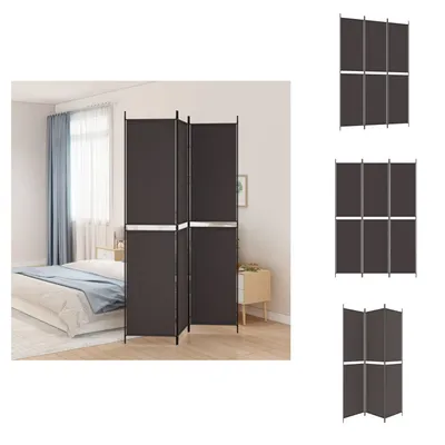Zdjęcie produktu dla vidaXL 3-częściowy parawan składany brązowy 150x220 cm tkanina - przegroda do pokoju