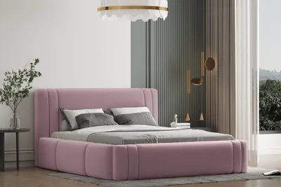 Produktbild von Polsterbett ROLI 140x200 mit Matratze, Bettkasten und Lattenrost. Farbe. Rosa.