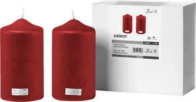 Produktbild von CANDLE 2er Set Stumpenkerzen - rot - Paraffin - H. 15cm x B. 8cm