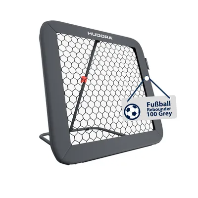Produktbild von HUDORA Fußball Rebounder 100 Grey  – Rebounder für Fußball mit 10-facher Winkelverstellung, PE-Netz & Tragetasche