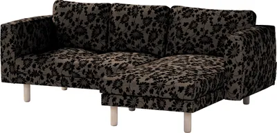 Produktbild von Dekoria Bezug für Norsborg 3-Sitzer Sofa mit Recamiere, braun-schwarz, Norsborg Bezug für 3-Sitzer Sofa mit Recamiere