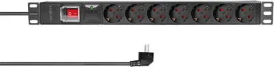 Obrázek produktu pro LogiLink PDU7C01, 7 AC zásuvky / AC zásuvek, Typ F, 230 V, 50 - 60 Hz, 16 A, 3500 W