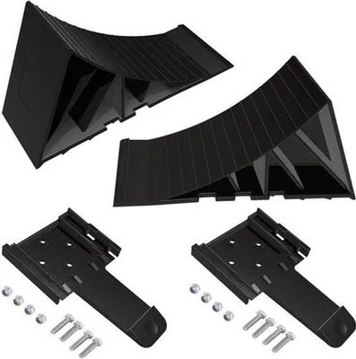 Productafbeelding van 2 x wiggen voor aanhangers en caravans, autowiggen met houder en montagemateriaal, antislip remwiggen / wielwiggen tot 1600 kg asbelasting
