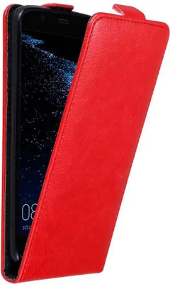 Produktbild von Cadorabo Hülle für Huawei P10 PLUS Schutz Hülle in Rot Flip Etui Handyhülle Case Cover