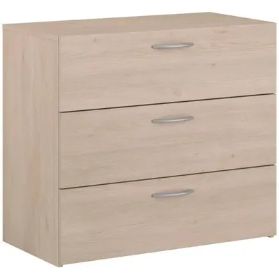 Obrázok produktu pre Komoda - EASY LIFE - 3 zásuvky - dub - 78,2 x 69,3 x 40,8 - PARISOT