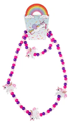 Immagine prodotto di Collana e bracciale in legno Duckiez unicorno