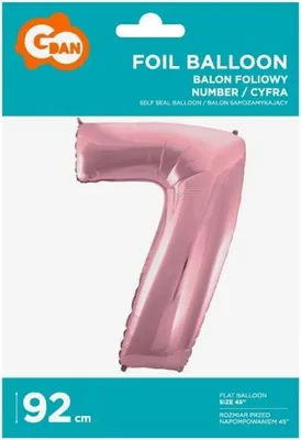 Zdjęcie produktu dla Różowy Balon Foliowy w Kształcie Cyfry 7 - Idealna Dekoracja na Urodziny i Jubileusze - 92 cm Radości i Stylu!