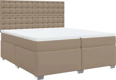 Image de Sommier à lattes de lit avec matelas Cappuccino 200x200 cm