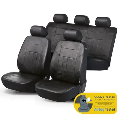 Immagine prodotto di Copri sedile auto Walser Softnappa-Feeling, set completo nero, 11960