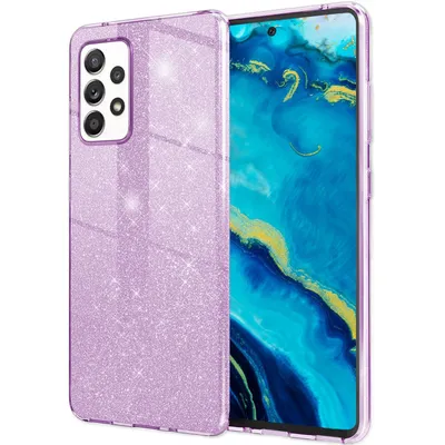 Obrázek produktu pro NALIA Odolné třpytivé pouzdro pro Samsung Galaxy A53, lesklé třpytivé hybridní ochranné pouzdro Zesílené silikonové pouzdro na mobilní telefon fialové barvy
