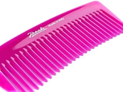 Produktbild von Taschenkamm Mini Comb Fuxia PINK 12,2 cm kompakter Haarkamm weite Zahnung (855 FUX)