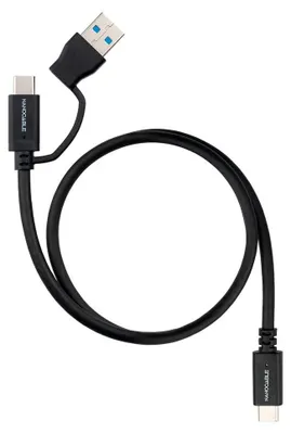 Image de Nanocable 10.01.4802, 2 m, USB A/USB C, USB C, USB 3.2 Gen 2 (3.1 Gen 2), 10 Gbit/s, noir