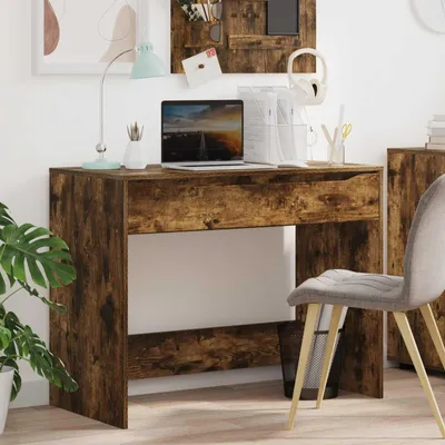 Produktbild von Schreibtisch mit Schublade Räuchereiche 100 x 50 x 78 cm - Schreibtische DE1770