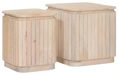 Obrázek produktu pro vidaXL Ručně vyrobená sada odkládacích stolků, 2 ks, bílá, 45 x 45 x 45 cm