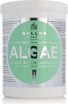 Produktbild von Kallos Algae Moisturizing Hair Mask 1000ml, 1000 ml, Frauen, beschädigtes Haar, Stumpfes Haar, Feuchtigkeitsspendend, Nährend, Reparatur, Keratin, Olivenöl, Panthenol, Topf