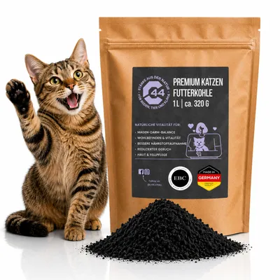 Produktbild von Premium Futterkohle für Katzen EBC-es – 1L | Futterkohle für Katzen zur Unterstützung, Geruchsbindung und Nährstoffverwertung C44-Zittau