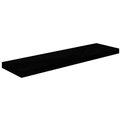 Image de vidaXL Étagère murale flottante noir brillant 90x23,5x3,8 cm MDF
