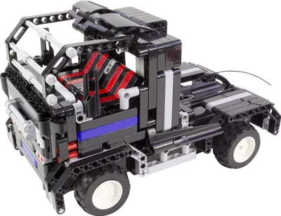 Image de Teknotoys Active Bricks : Camion et voiture de sport 2-en-1, noirs, avec télécommande