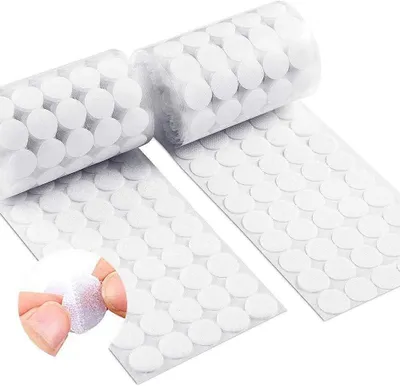 Productafbeelding van Zelfklevende Stippen - Klittenband Stippen - Hobby en Knutselen - Dubbelzijdig Zelfklevend - 20 mm - Wit en Zwart