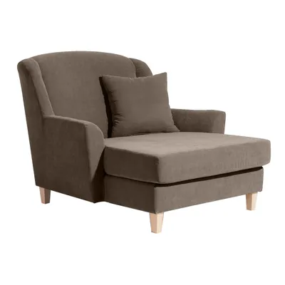 Produktbild von Max Winzer Big-Sessel inkl. 1x Zierkissen 55x55cm Judith - Velourstoff sahara - Maße: 136 x 142 x 107 cm