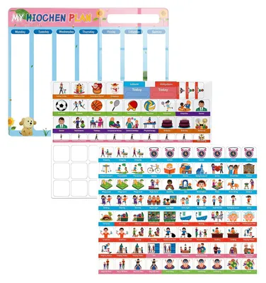 Magnetischer Wochenplaner für Kinder, 43,5 x 32,5 cm, mit Belohnungssystem