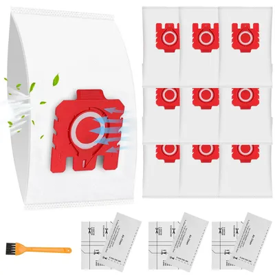 10er-Pack Staubsaugerbeutel FJM für Miele, Rot
