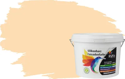 Produktbild von RyFo Colors Silikonharz Fassadenfarbe Lotuseffekt Trend Weißtöne Apricot 3l - bunte Fassadenfarbe, weitere Weiß Farbtöne und Größen erhältlich, Deckkraft Klasse 1