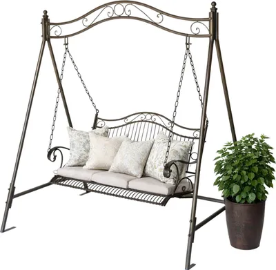 Produktbild von DanDiBo Hollywoodschaukel 2 Sitzer Metall Antik Gartenschaukel 082505 Schaukelbank Schmiedeeisen Bank Outdoor Wetterfest