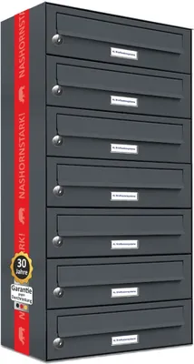 Produktbild von 7er Briefkasten Anthrazit Anlage 7 Fach Wandbriefkasten Postkasten