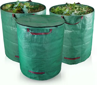 Produktbild von 3er Kombiset 272 L Gartensack 2x ohne & 1x mit Deckel verschließbar