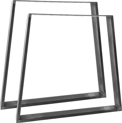 Zdjęcie produktu dla Prowadnice meblowe Natural Goods Berlin TRAPEZ 80 cm, prowadnice stołowe, nogi stołowe, rama stołu, stół jadalny, ława, stolik kawowy, 60 cm x 72 cm, industrialne, 2 szt