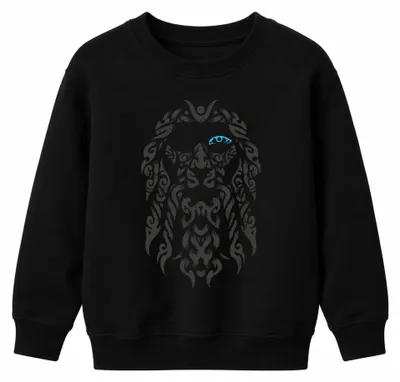 Image de Odin, Auge Bleu, Viking, Valhalla, Nordique, Wotan, Runes, Sweatshirt pour enfant, Pull, Noir, 128