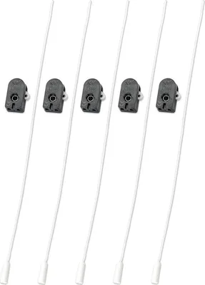 Produktbild von Zugschalter mit Schnur Ersatzschalter Schnurschalter für Stehlampen Tischlampen Wand-Leuchten, Weiß, 5 Stück