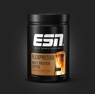 Produktbild von ESN Flexpresso Protein 908g - Caramel Flavor