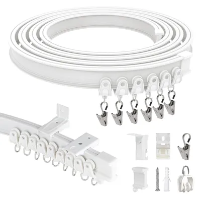 Immagine prodotto di Tenda flessibile - 5 metri, montaggio a parete o soffitto, colore bianco