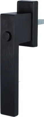 Produktbild von Design Fenstergriff Knopf-Rasterolive Schwarz Aluminium Fensterbeschlag 7x35mm Vierkant eloxiert - gebürstet