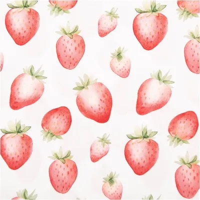 Produktbild von Baumwollstoff Meterware Popeline Stoff Erdbeeren weiß rot 140cm