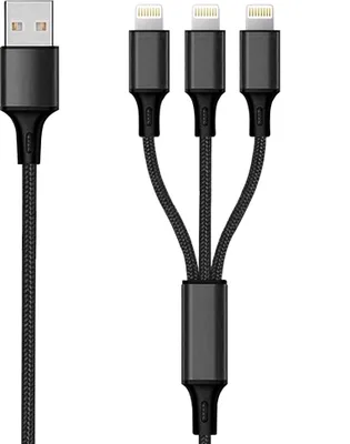 Obrázek produktu pro 2GO 3v1 USB nabíjecí kabel 3x Lightning Nylon 1,5 m černý