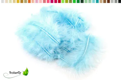 Produktbild von 20 Flaumfedern ca. 10cm , Farbauswahl:hellblau 311 / babyblau / zartblau