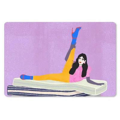 Produktbild von MuchoWow® Mauspad Mousepad Frau - Vintage - Pastell 27x18 cm - Mousepads - Maus Mat - Pad - Mausunterlage - Büroartikel - Desk Matten