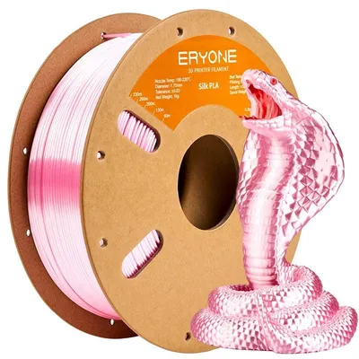 Obrázok produktu pre Hodvábny PLA filament – vlákno pre 3D tlačiarne, priemer 1,75 mm – s hodvábne lesklým povrchom – tolerancia ±0,03 mm – vhodné pre FDM 3D tlačiarne – balenie 2 kg. Farba: ružová
