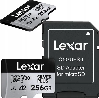 Zdjęcie produktu dla Karta pamici Lexar micro SDXC 256GB Silver Plus High-Performanc adapter