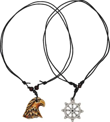 Produktbild von Steuer Modeschmuck Anhänger mit Kette Adler Steuerrad Textilband schwarz