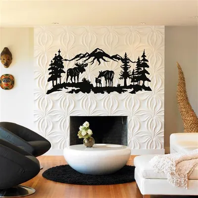Produktbild von Metall-Wandkunst, Metall-Blätter-Kunst, Metall-Wanddekoration, Metall-Blatt-Wandkunst 3 Paneele, Home Living Room Decoration (25 "B x 20 "H / 64x50cm) - 25 "B x 20 "H / 64x50cm / silber