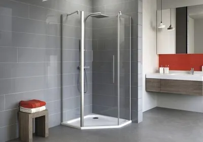 Produktbild von Fünfeckdusche Schulte Alexa Style 2.0 90x90 cm Klarglas Profilfarbe aluminium