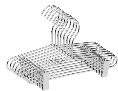 Image de Cintres en aluminium argentés avec pinces 32 cm pack 14 COM-FORT HOUSE